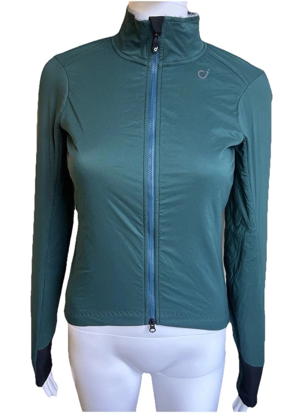Velocio Alpha Merino Jacket Womens XS Teal Cycling Thermal Full Zip Italy